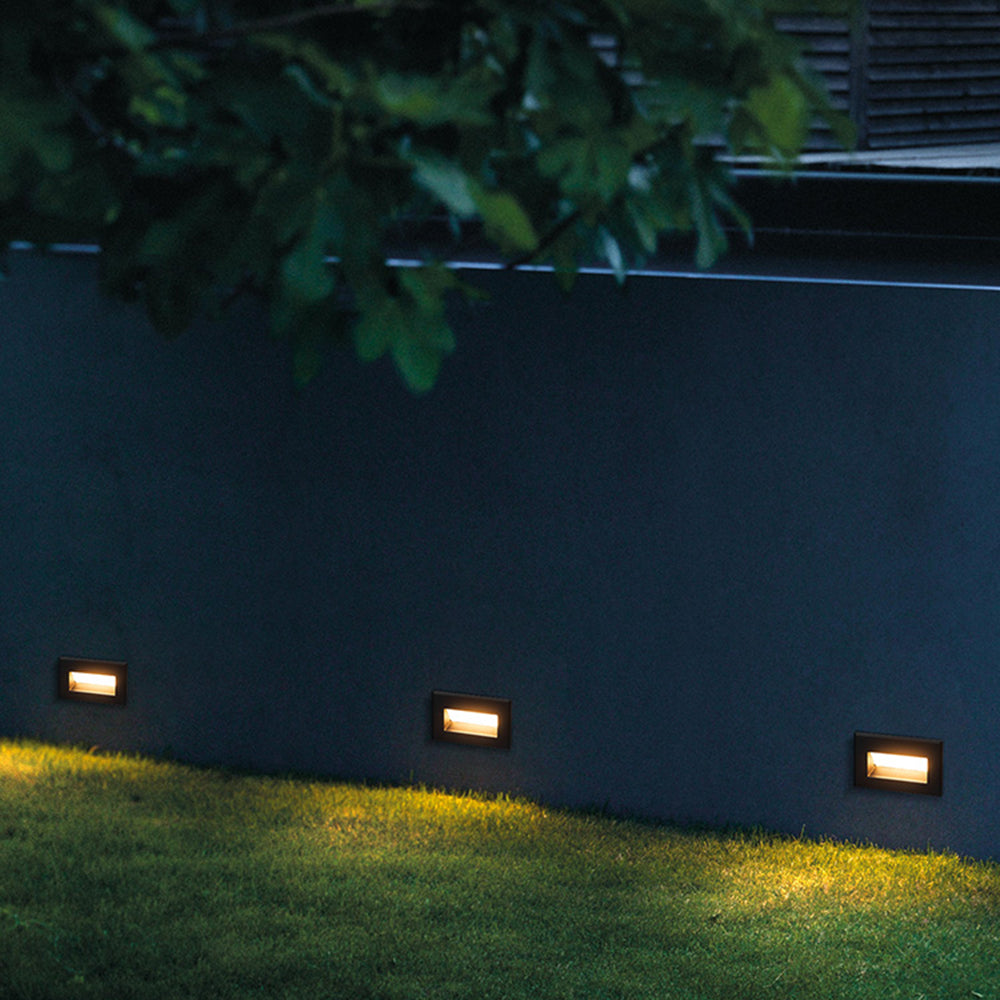 Calvorn Step Light Modern Rectangular Black Outdoor-Neutral Decor