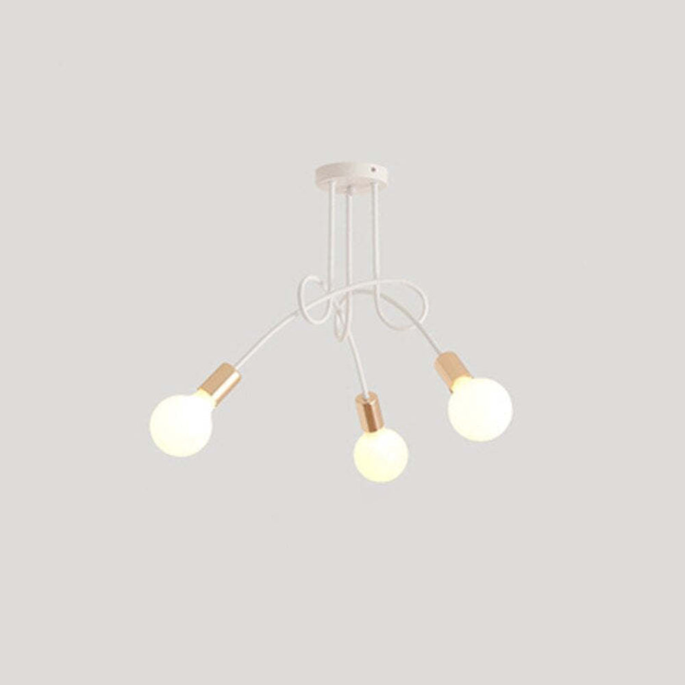 Lopumit Modern Linear Curve Metal Ceiling Light, Dining Room/Living Room