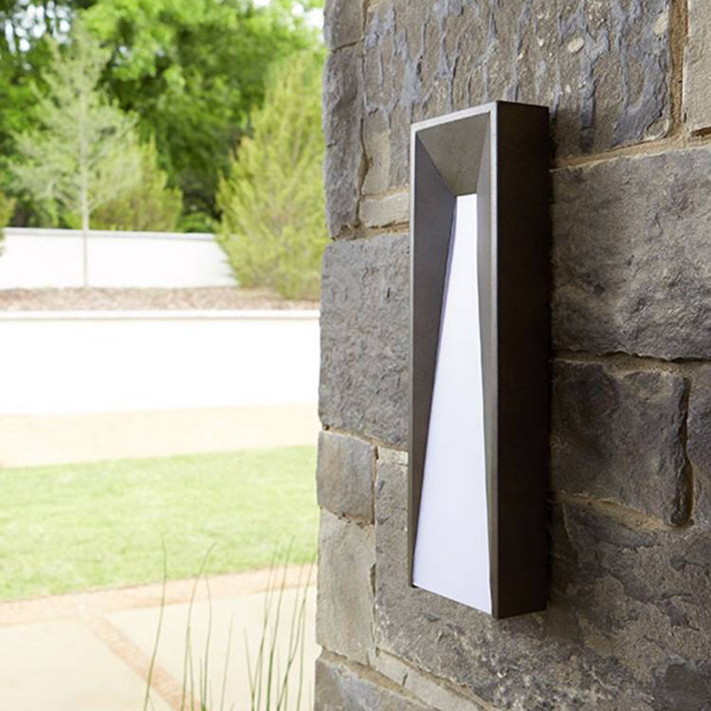 Gugalan Modern Rectangular Metal Outdoor Wall Lamp, Black/White