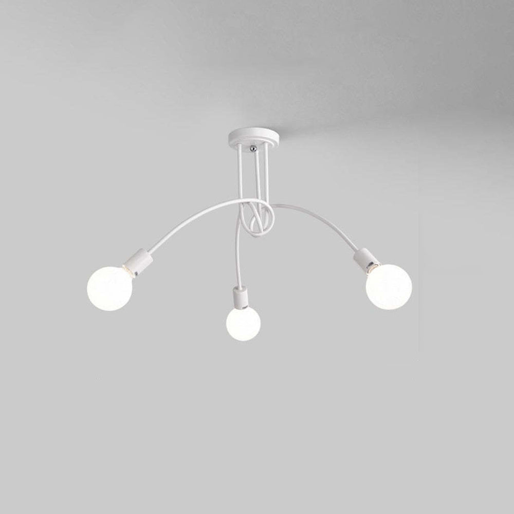 Lopumit Modern Linear Curve Metal Ceiling Light, Dining Room/Living Room