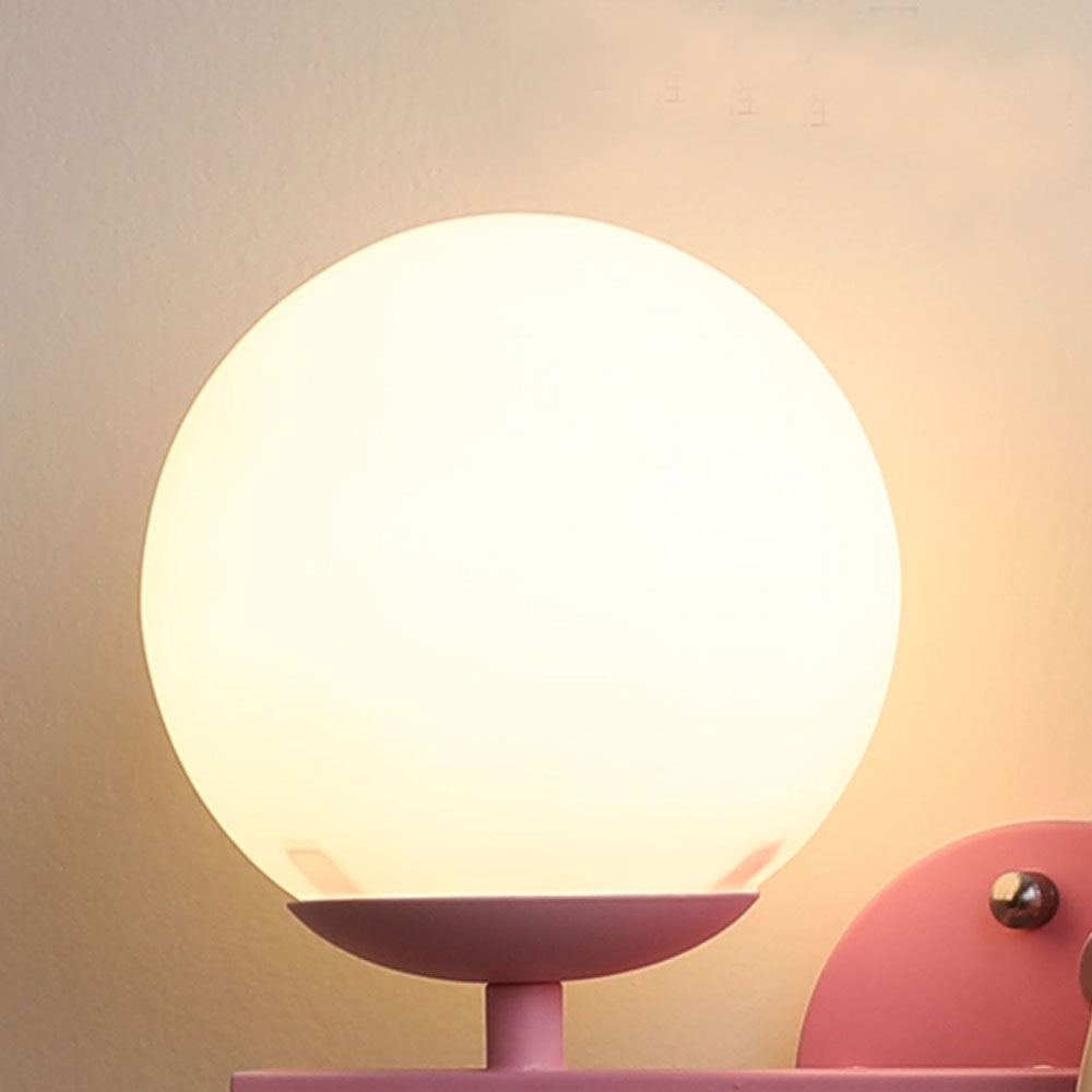 Daribos Modern Metal/Glass Wall lamp, White & Pink