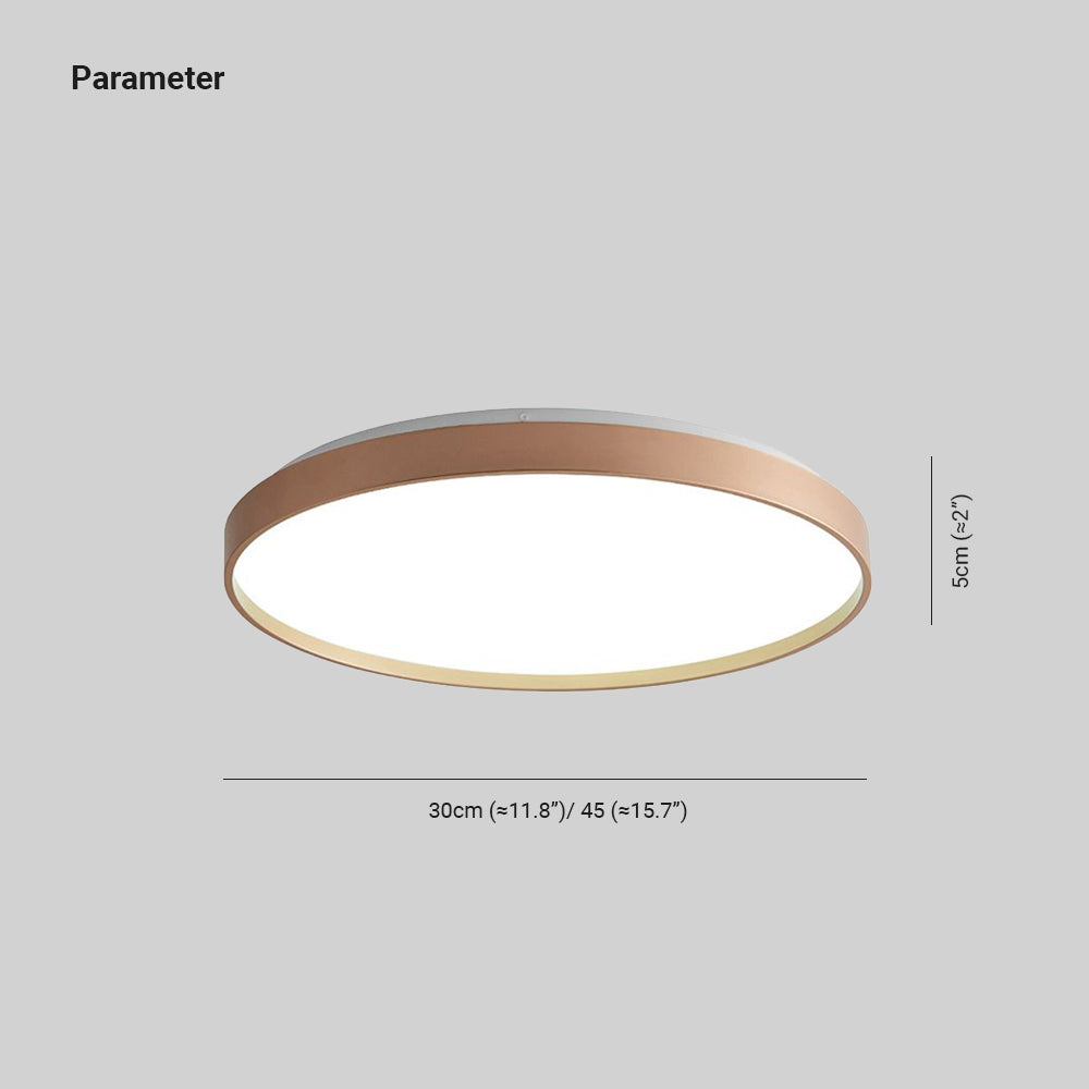 Zomilun Minimalist Round Metal/ Flush Mount Ceiling Light, White/Coffee/Grey/Gold
