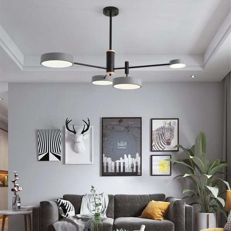 Gativun Pendant Light LED, Metal & Wood, Grey/White/Gold