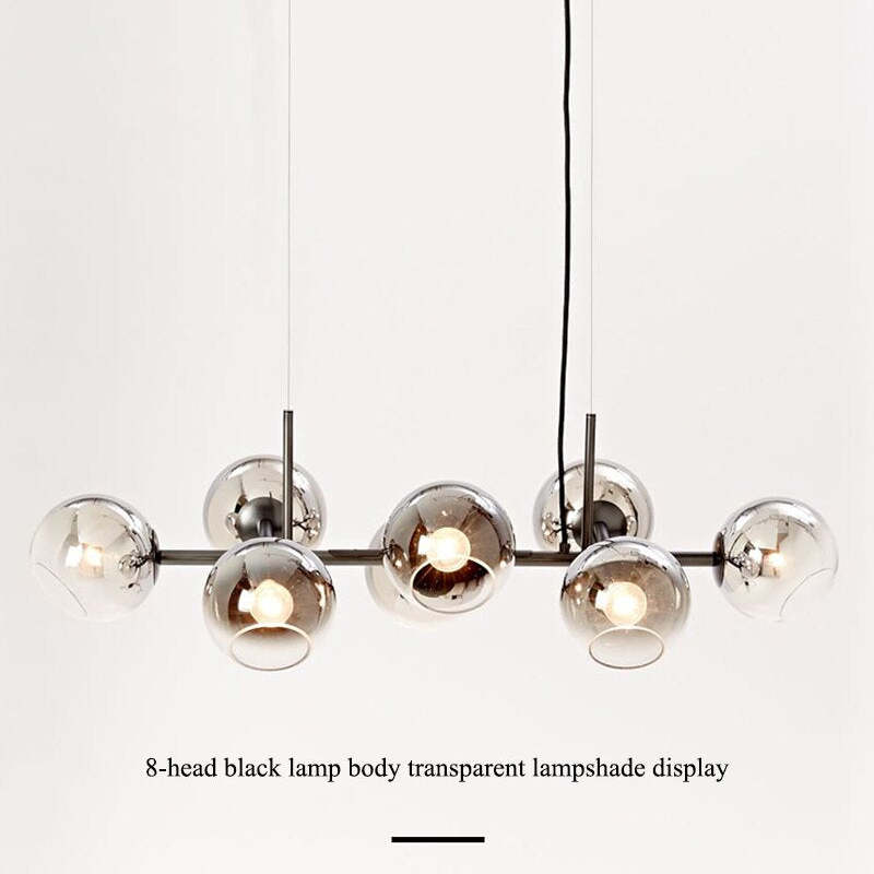 Copates Modern Glass Globe Bubble Pendant Light Black/Gold