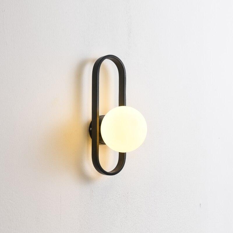 Fuvavel Modern Globe Bedside Wall Lamp Mount for Bedroom & Reading Room, Gold/Black