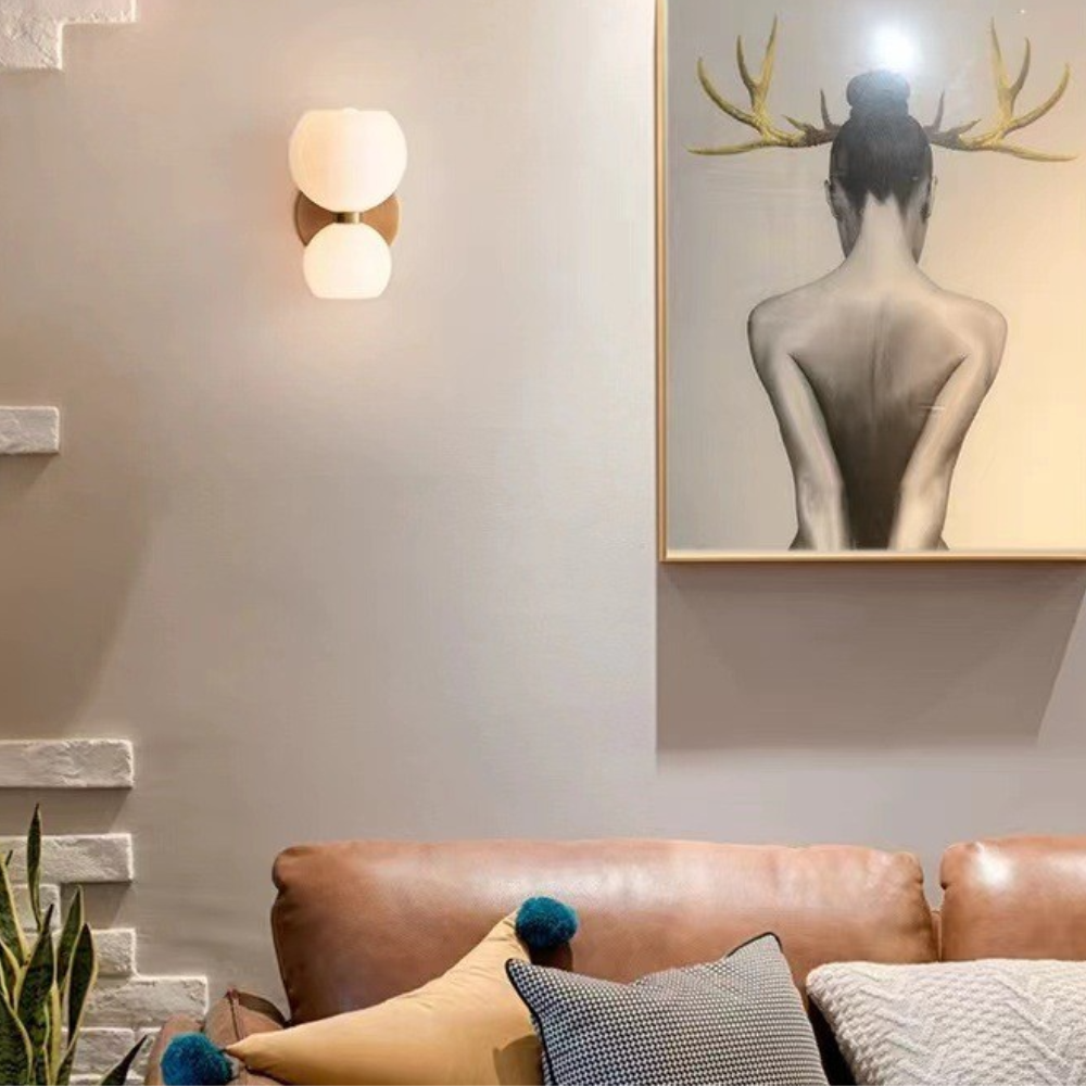 Salubora Modern Hourglass LED Wall Lamp Metal/Glass White Living Room
