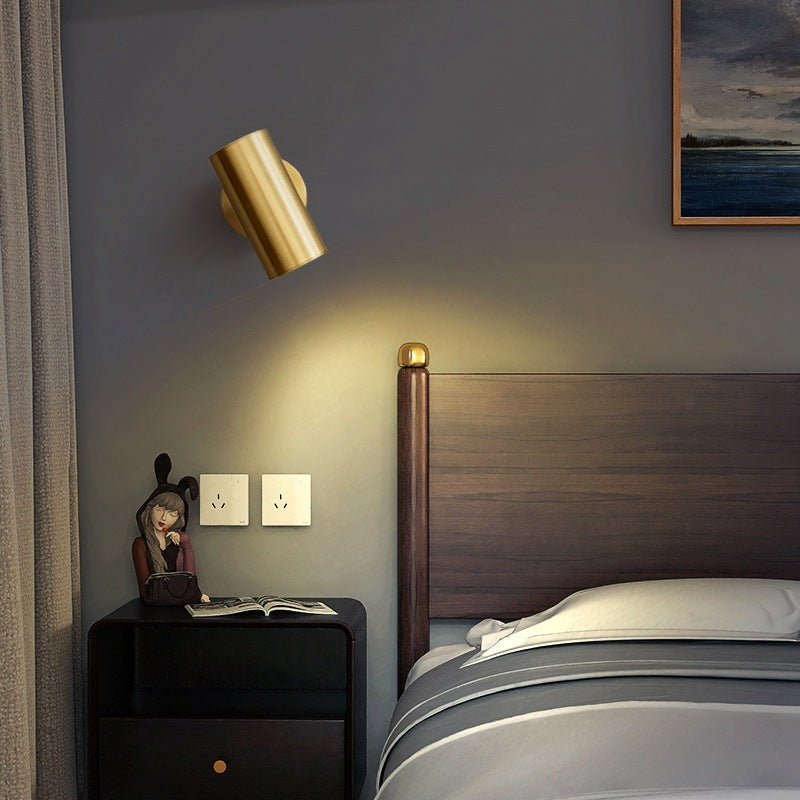 Kemosat Moden Spotlight cylindrical Metal Wall Lamp, Gold/Black