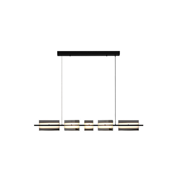 Kulasol Modern Nordic Linear Metal/Glass Pendant Light, Brass/Black
