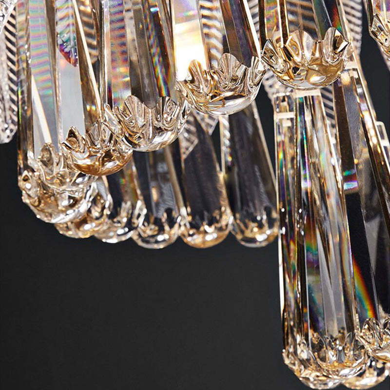 Jusaras Luxury Feather Crystal Chandelier, Living Room