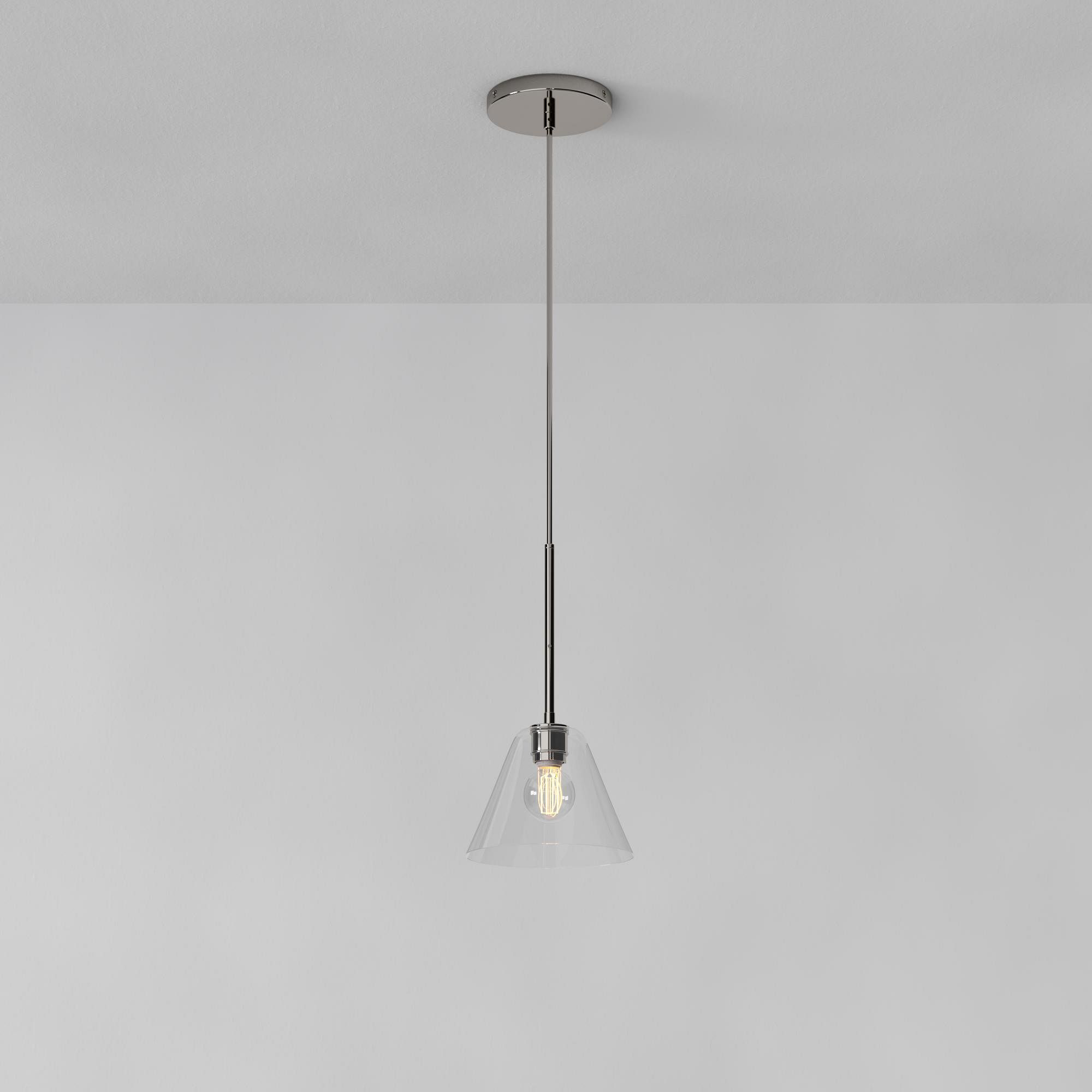Cone Milk Clear Glass Cone Pendant Light for Kitchen