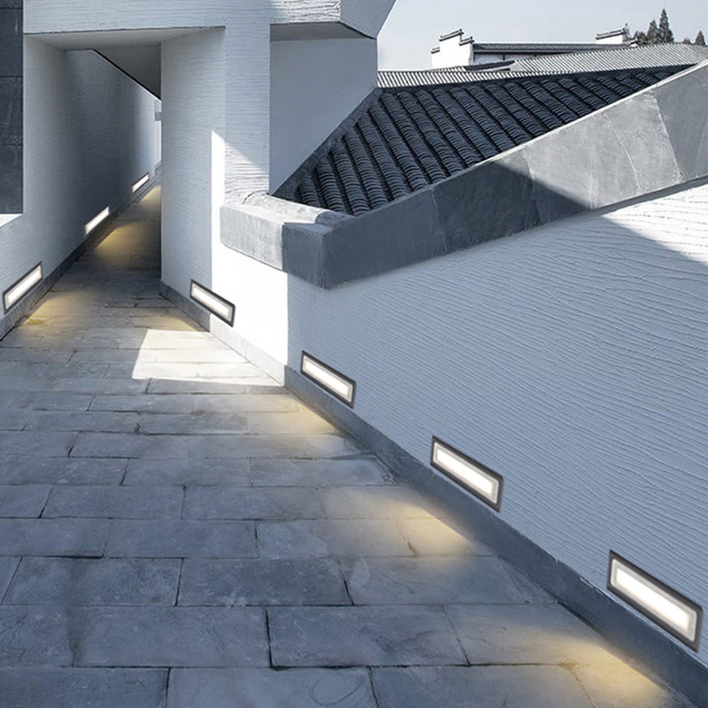 Fadeves Modern Rectangular Outdoor Deck/Step Light, Black