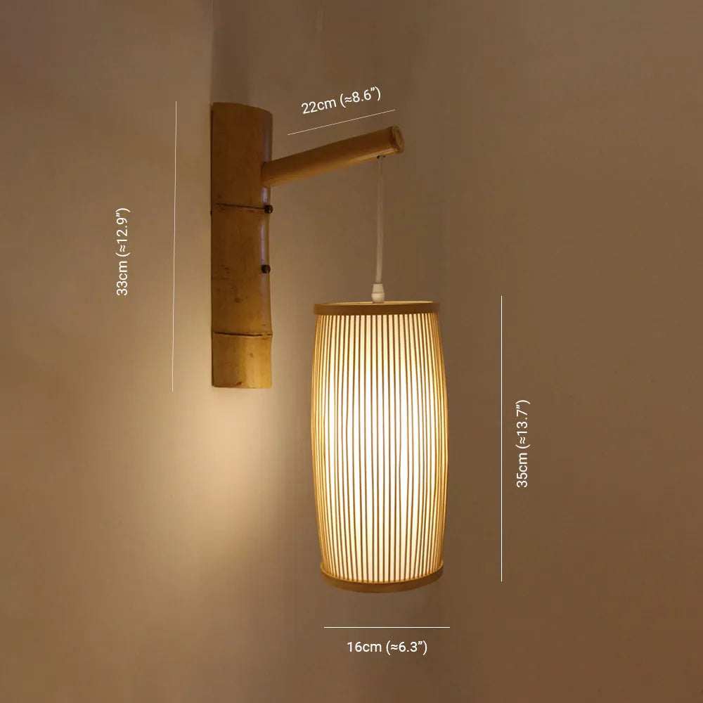Kekipam Wall Lamp Rustic, Kekipam Rattan Weaving LED, Hallway Wall Sconce