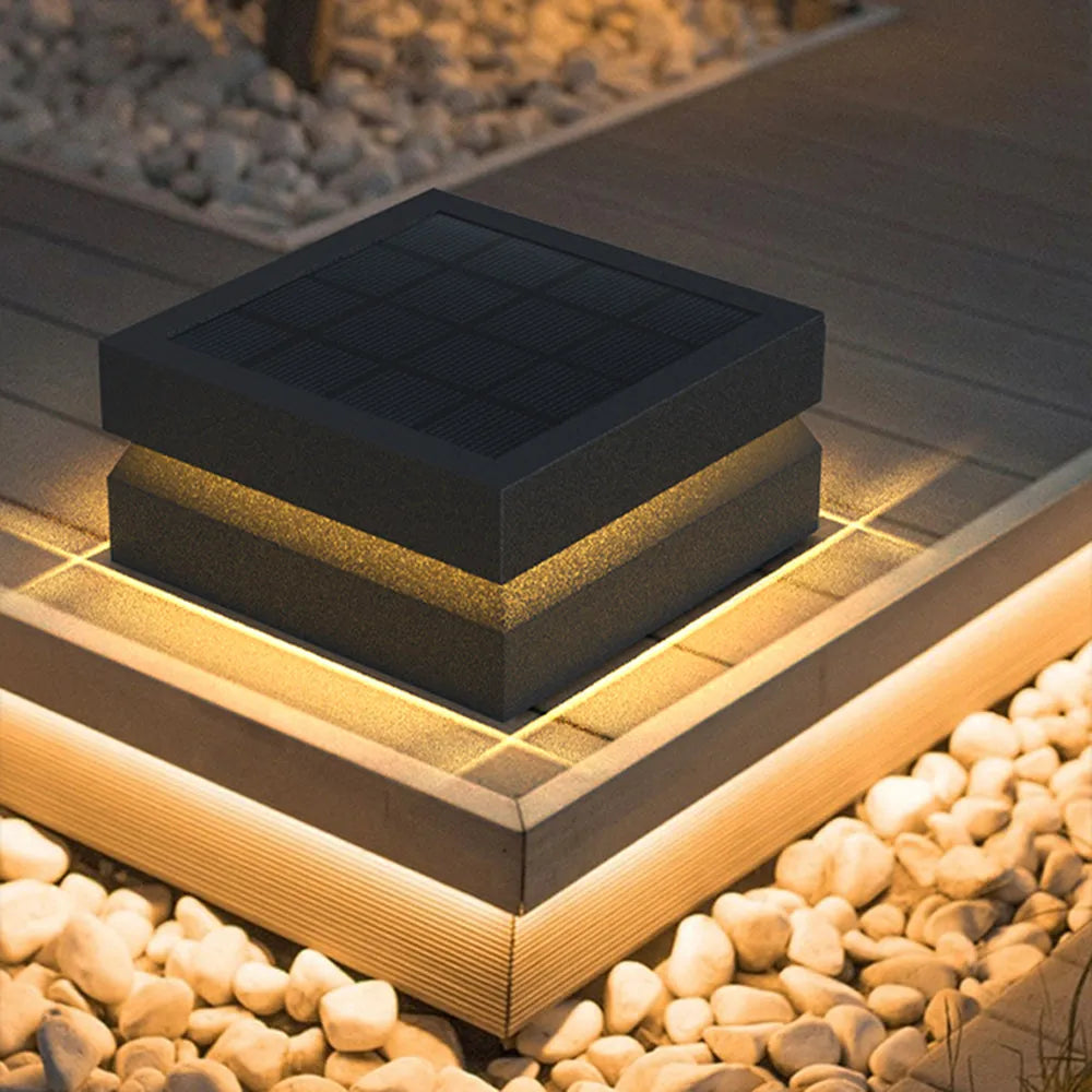 Corvex Outdoor Lamp Modern Concave Black Solar-Neutral Decor