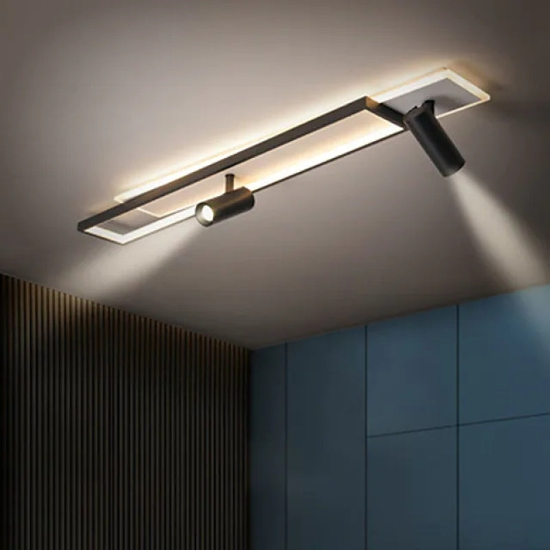 Bogurok Modern Geometric Ceiling Light with Spotlight, Black&White