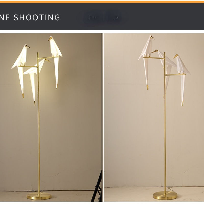 Merenar Nordic Bird Table /Floor Lamp, Gold, 1/2/3 Light