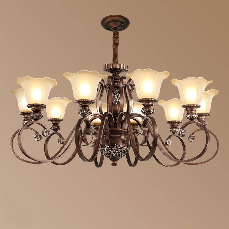 Nevitore Retro Flower Pendant Light Metal Glass Living Room Bedroom