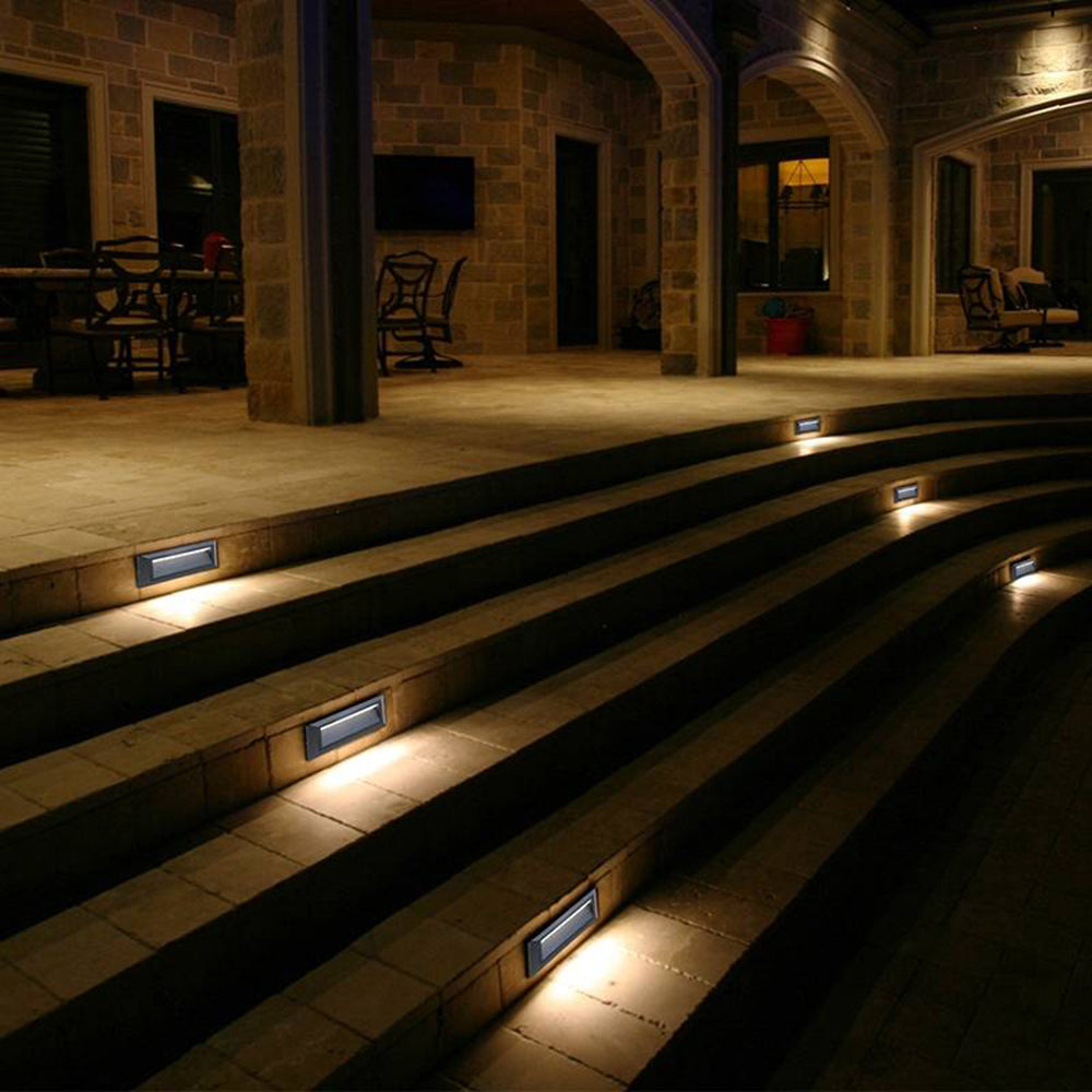 Medogal Modern Metal Rectangular Outdoor Deck/Step Light, Black