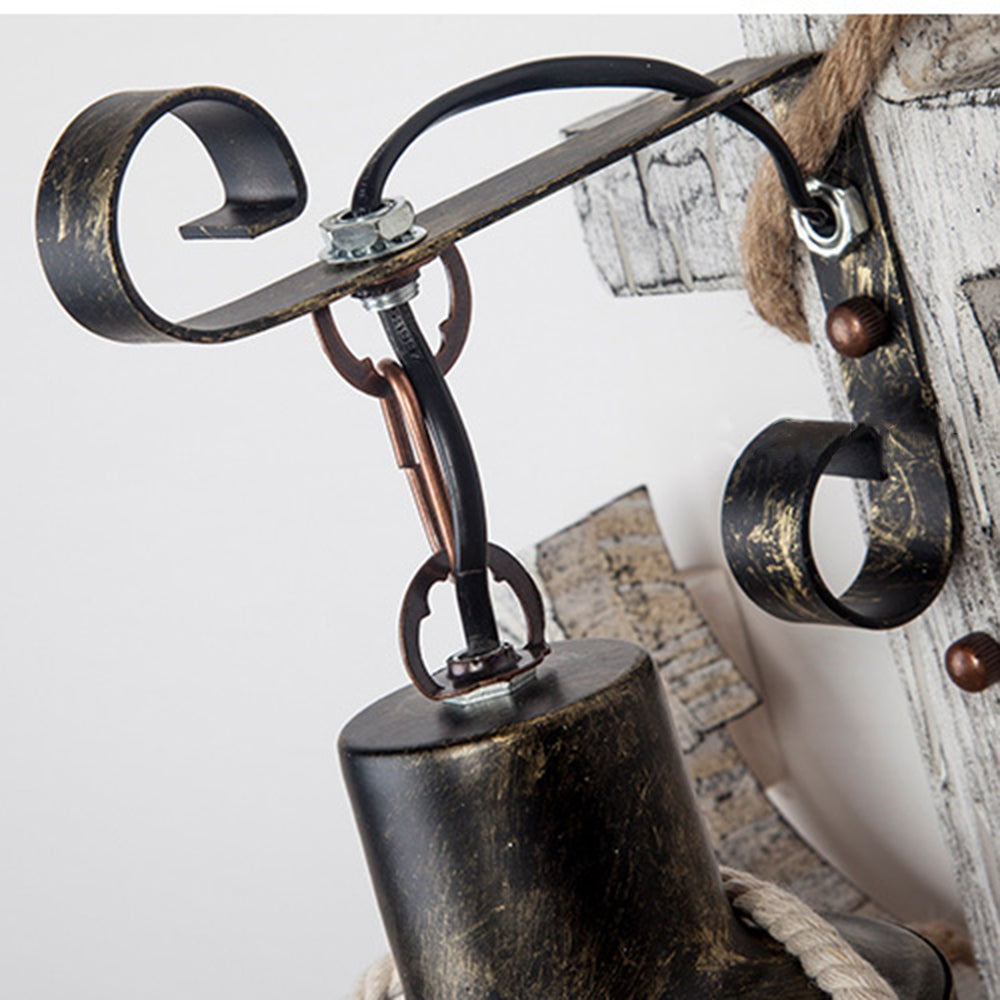 Ceturan Anchor Lantern Wall Lamp, Vintage/Antique, Wood, Bedroom