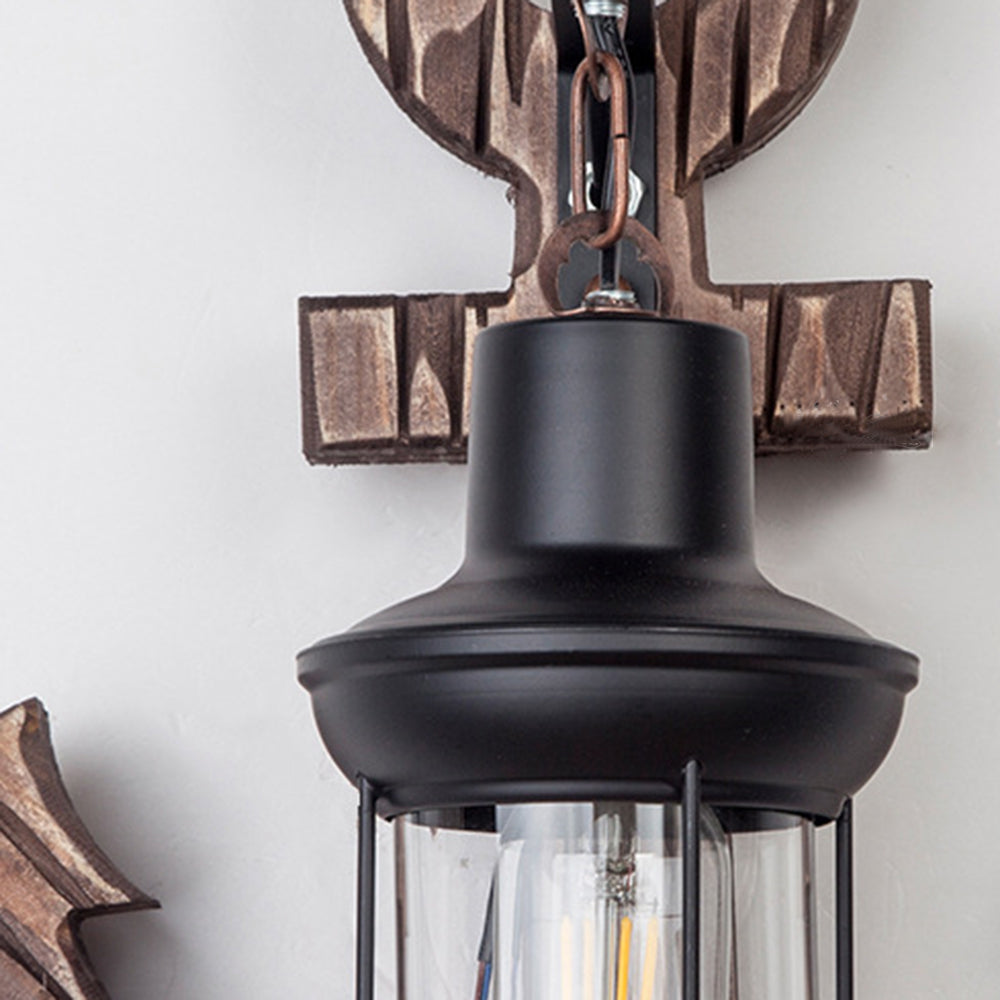 Ceturan Anchor Lantern Wall Lamp, Vintage/Antique, Wood, Bedroom