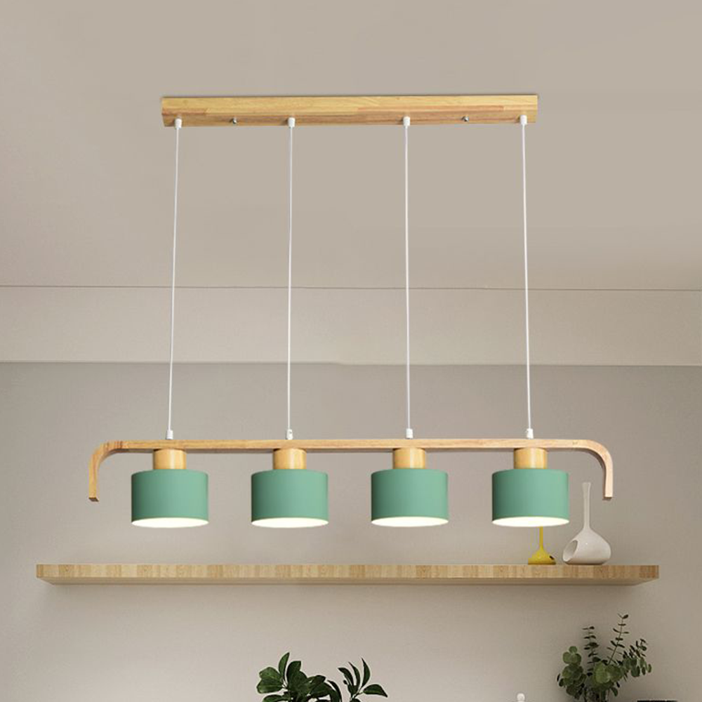 Vaneram Pendant Light Cylinder Nordic, Bamboo, White/Green/Gray, Bedroom