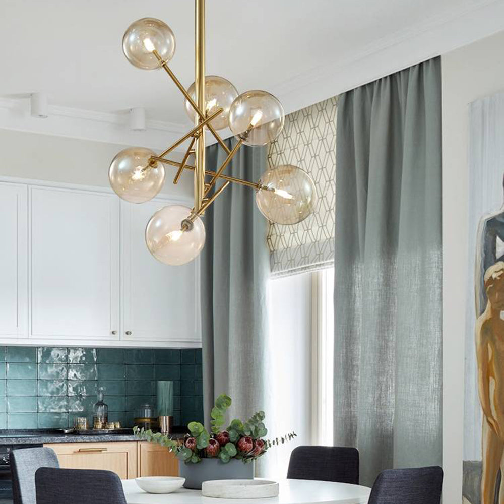 Futovum Bubble Branch Glass/Metal Chandelier, Kitchen/Dining Room