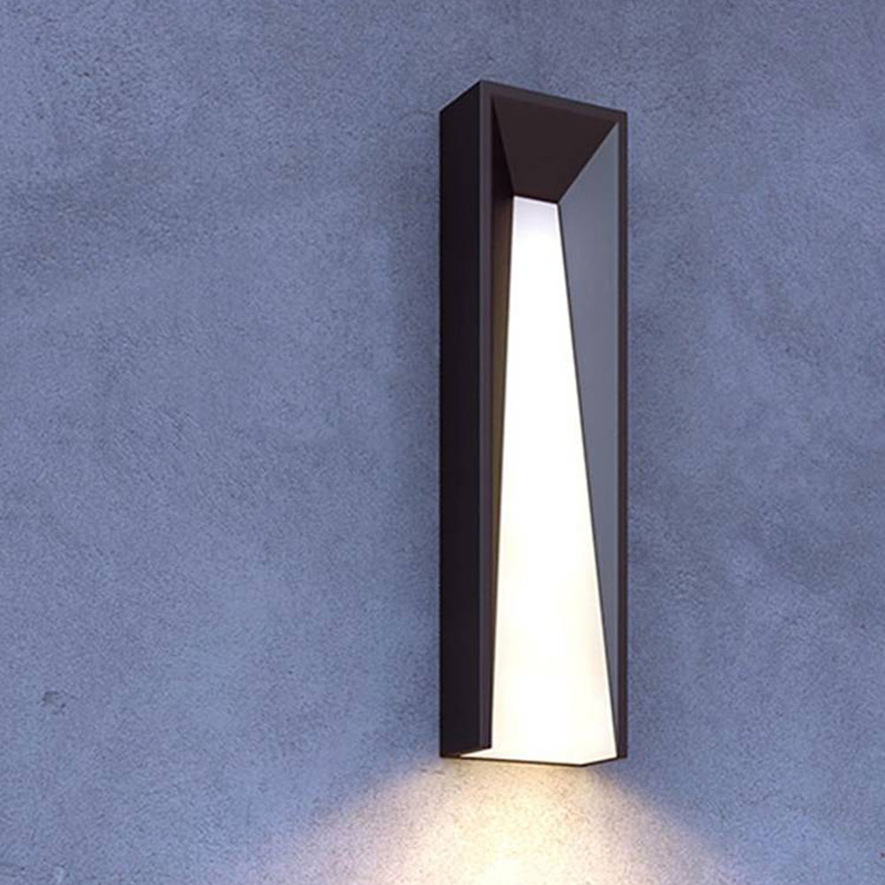 Gugalan Modern Rectangular Metal Outdoor Wall Lamp, Black/White