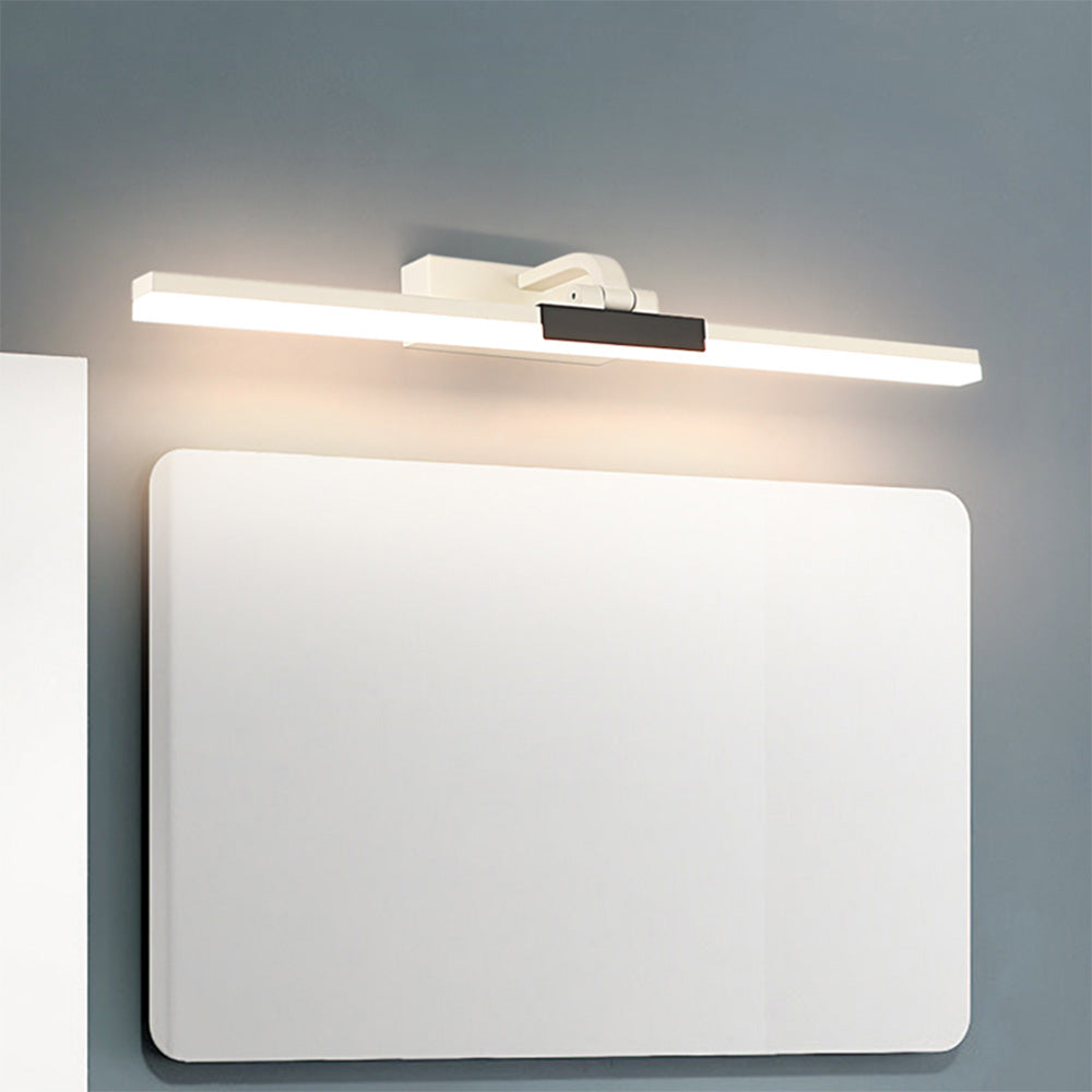 Homemil Modern Linear Mirror Front Metal Vanity Wall Lamp, Black/White