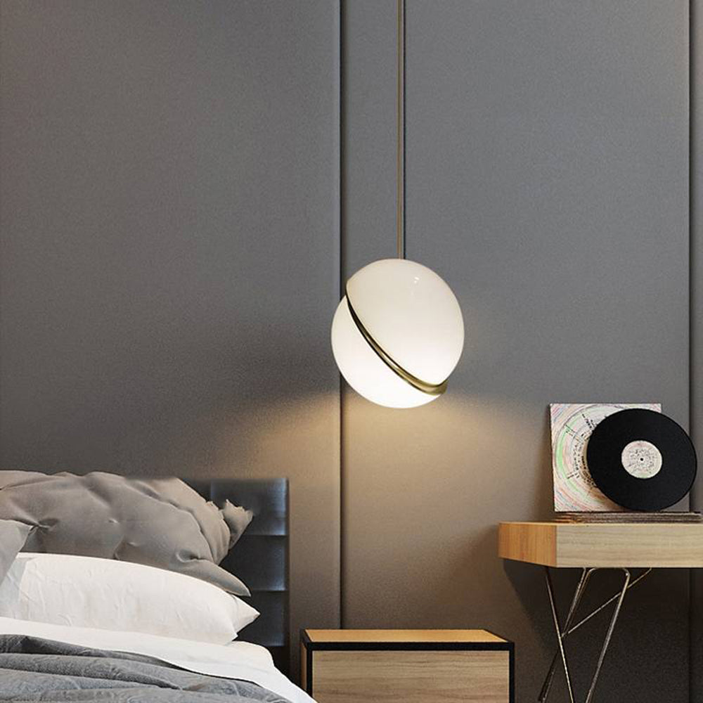 Duteder Simple Pendant Light, Gold & White