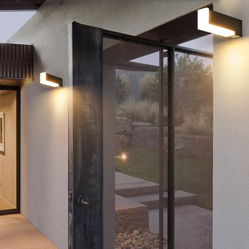 Ledelin Modern Geometric Outdoor Wall Lamp, Black
