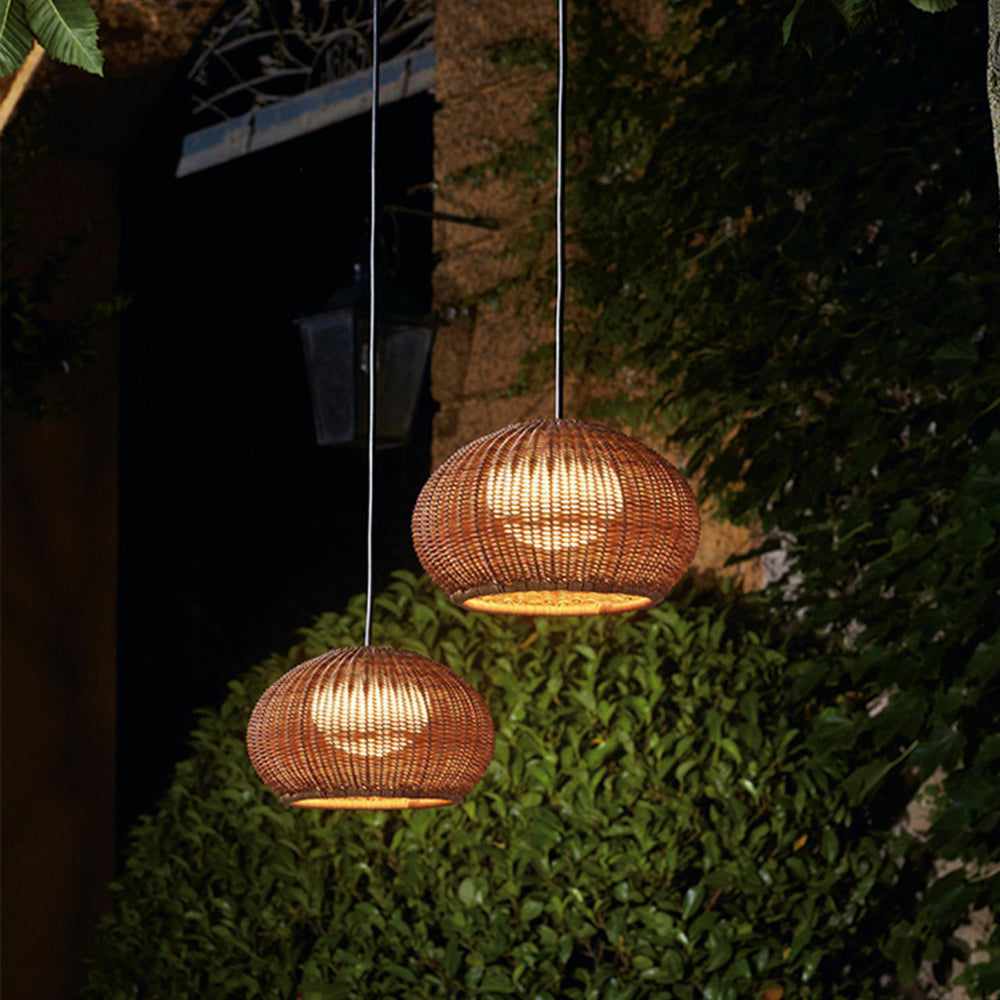 Taporok Modern Lantern Pendant Light, Metal/, Beige/Coffee