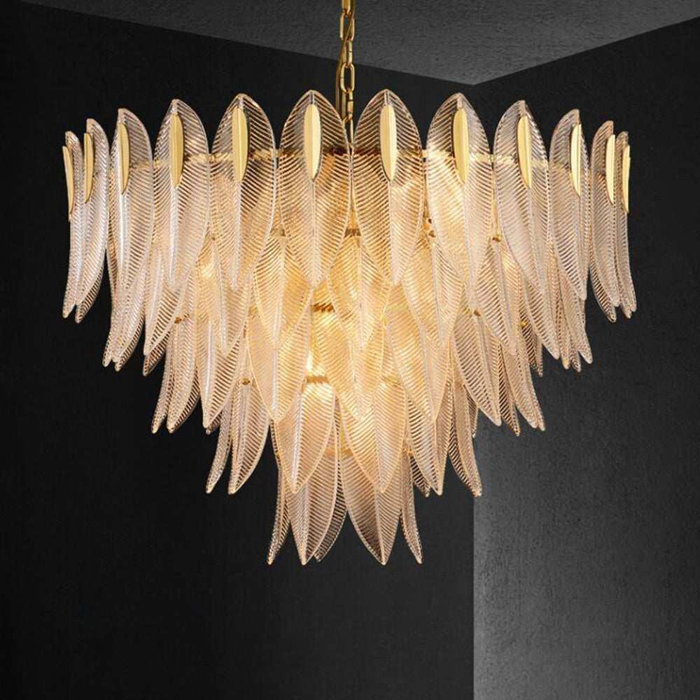 Kudalar Modern Gold Feather Chandelier, 3 Style