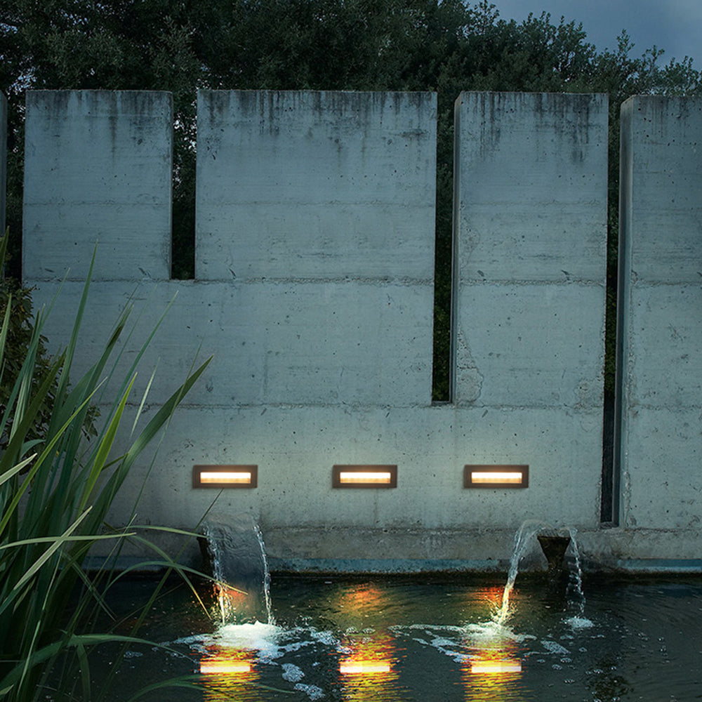 Calvorn Step Light Modern Rectangular Black Outdoor-Neutral Decor