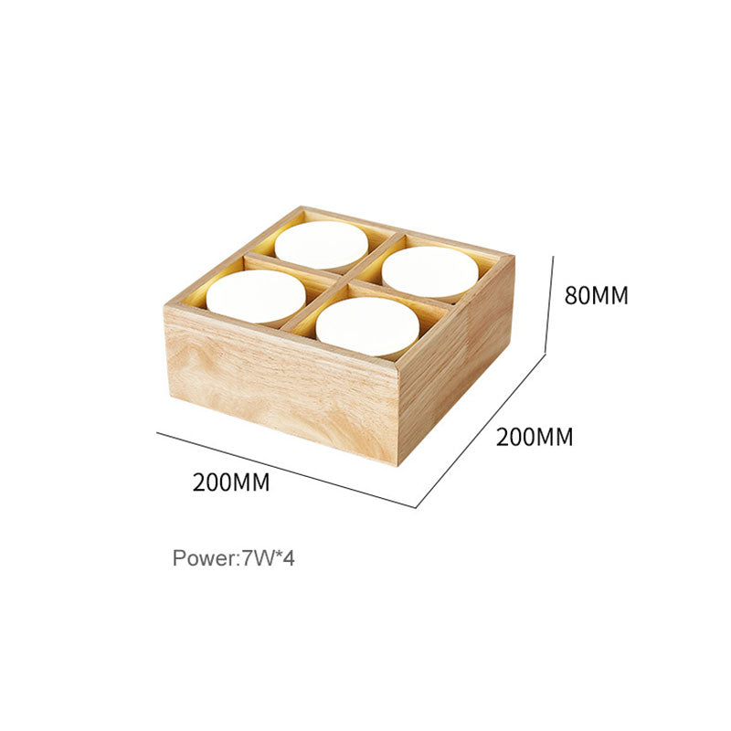 Budisim Ceiling Light No Main Light, Wood