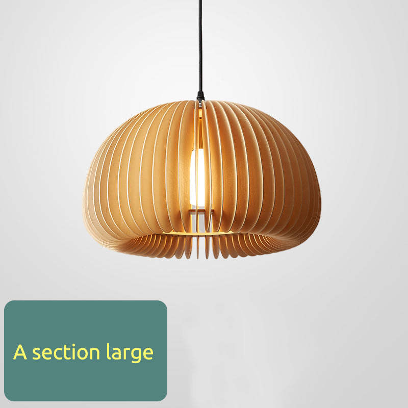 Lusebit Pumpkin Pendant Light, Wood