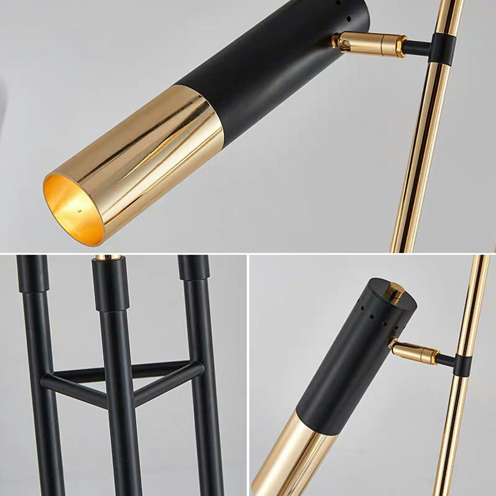 Fegised Modern Tall Metal 3 Bulb Floor Lamp, Black