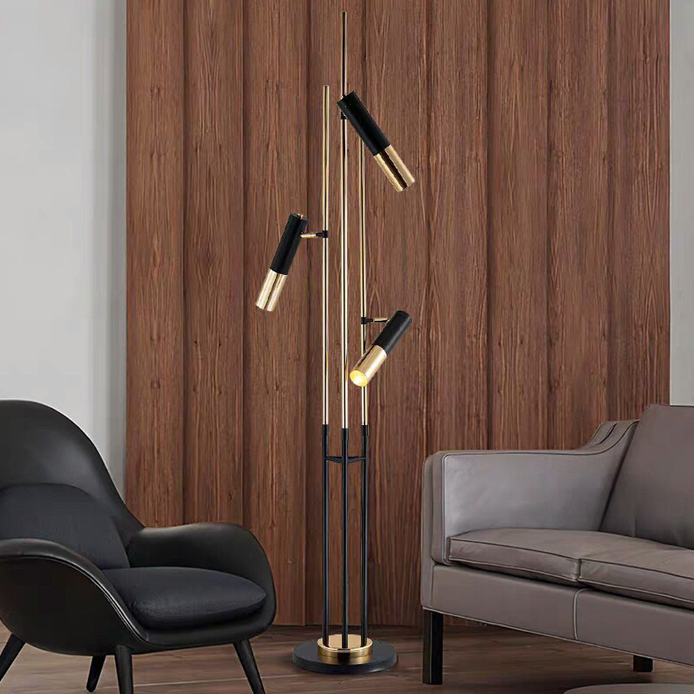 Fegised Modern Tall Metal 3 Bulb Floor Lamp, Black