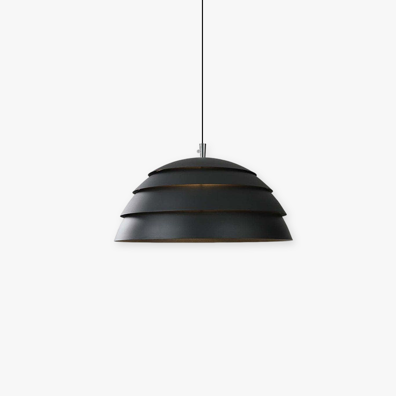 Godamot Design Semi-Globe Metal Pendant Light, Black/White