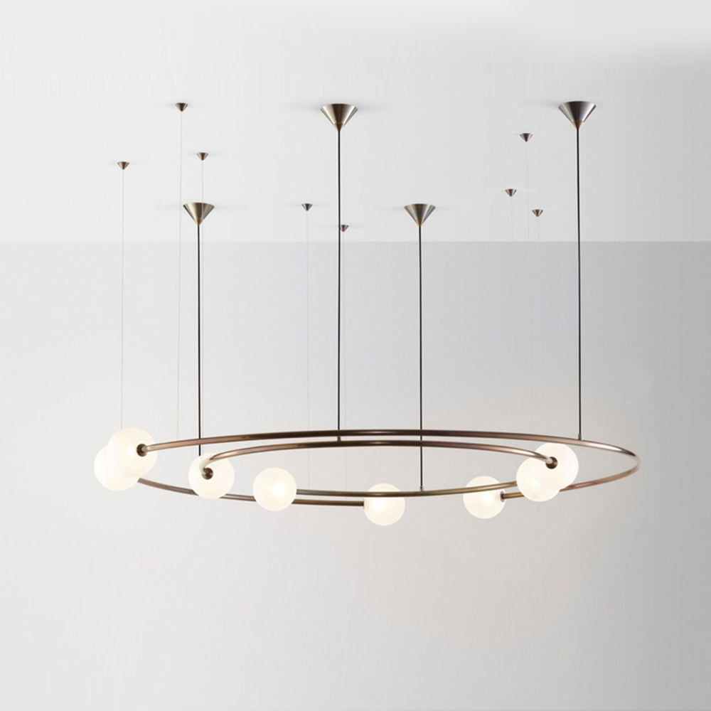 Cakulok Modern Ring Metal Pendant Light, Black/Gold