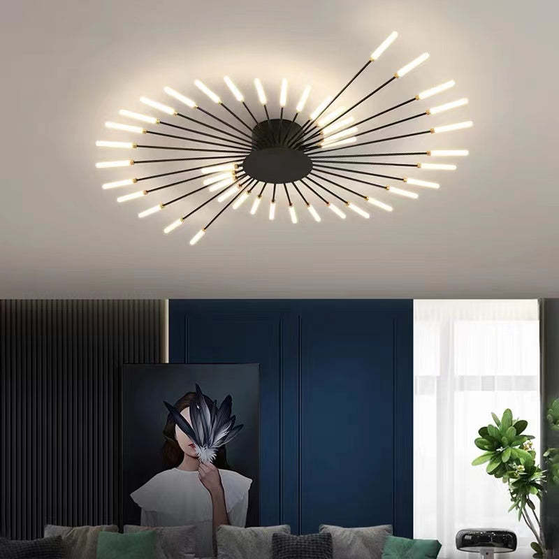 Kovon Flush-Mount Ceiling Light Fireworks, Black/Gold-Neutral Decor