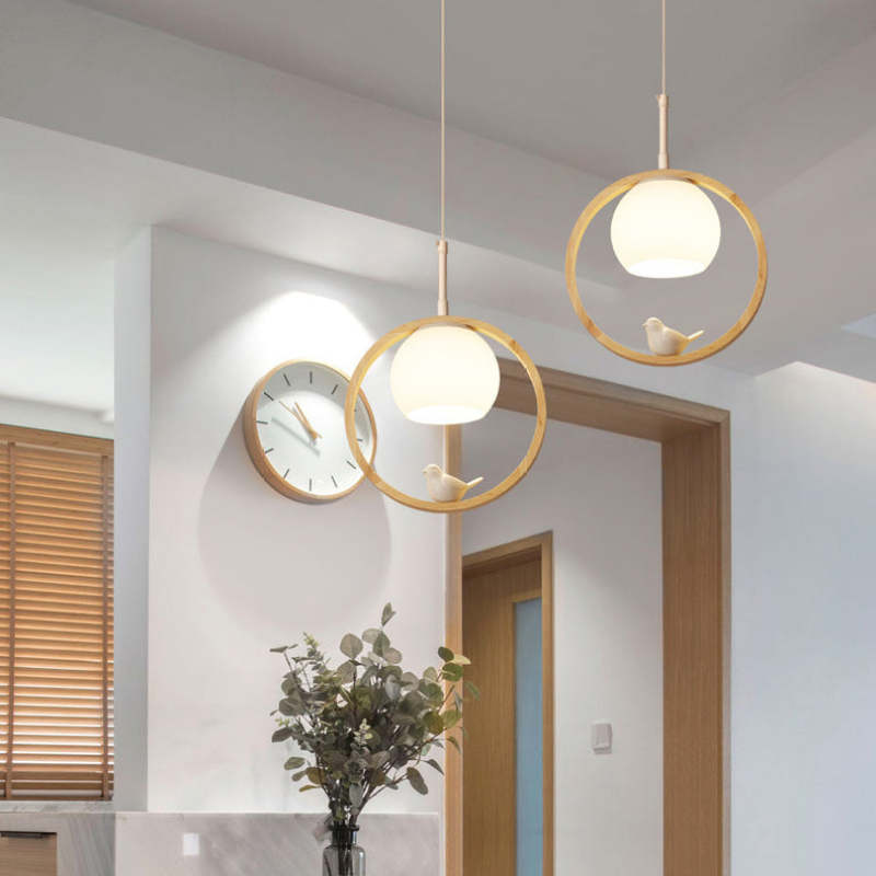 Tudamun Wood Bird Aisle Pendant Light Porch Light