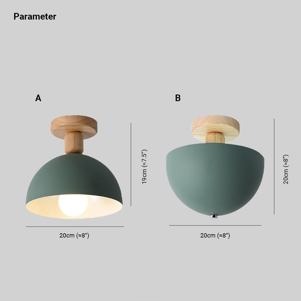 Tusesulo Modern LED Wood Dome Ceiling Light