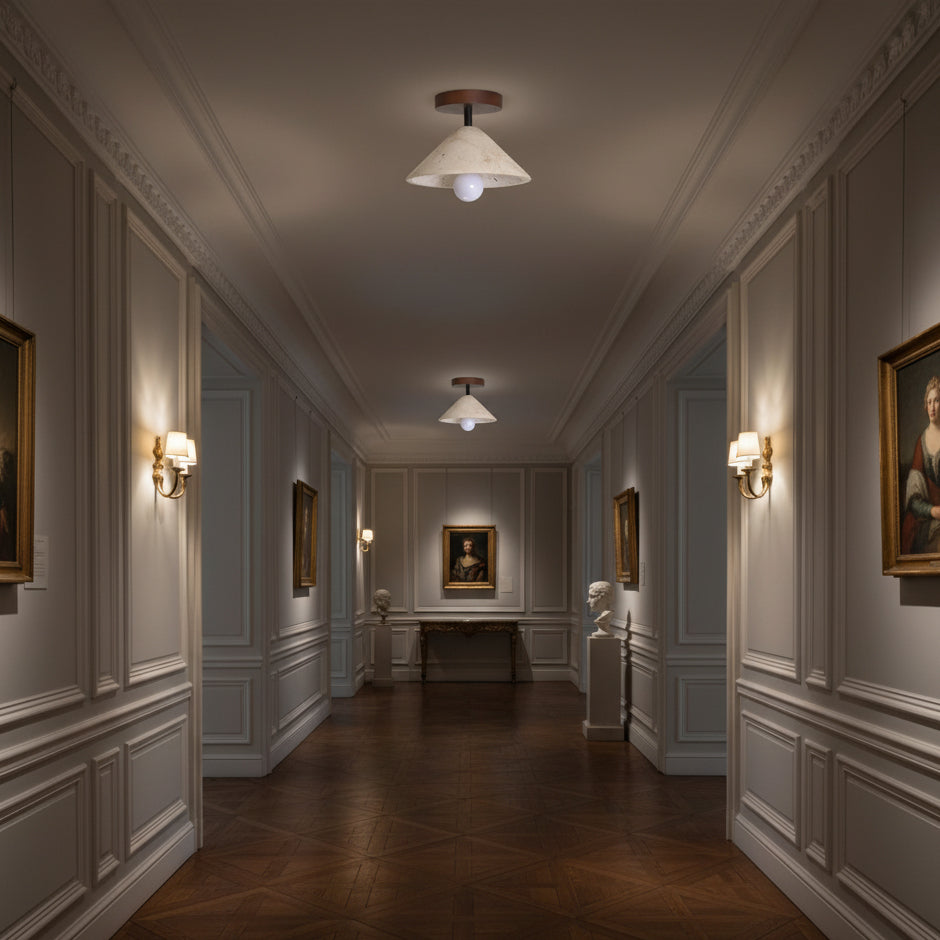 Valorian Travertine Ceiling Lamp