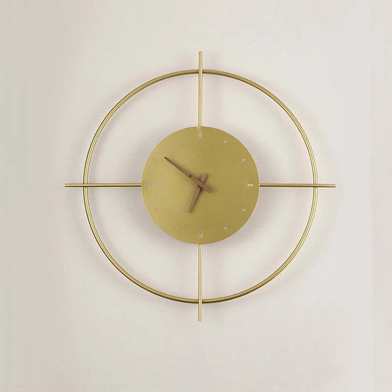 Norva Modern Clock Round Wall Lamp, Gold/Black-Neutral Decor