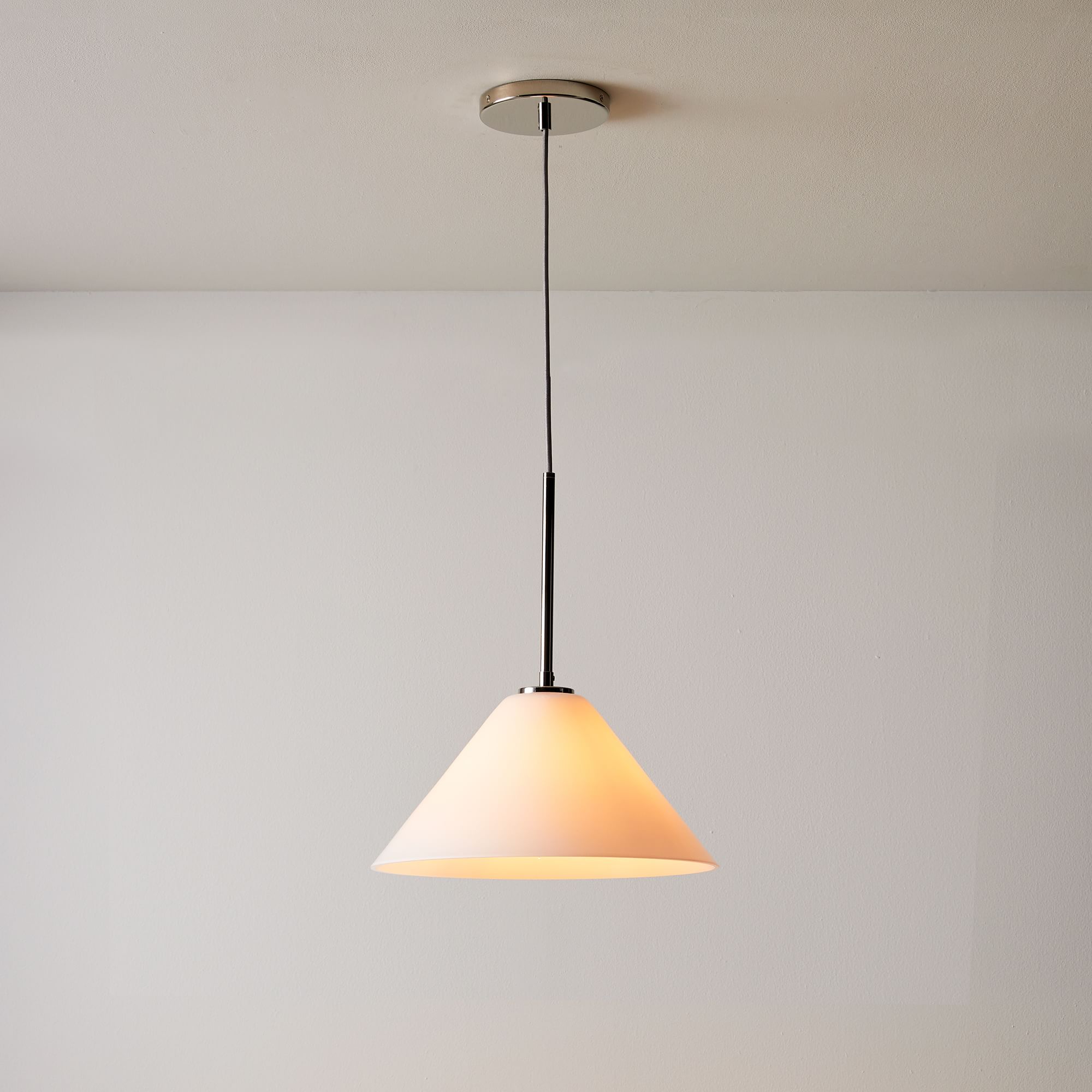 Cone Milk Clear Glass Cone Pendant Light for Kitchen