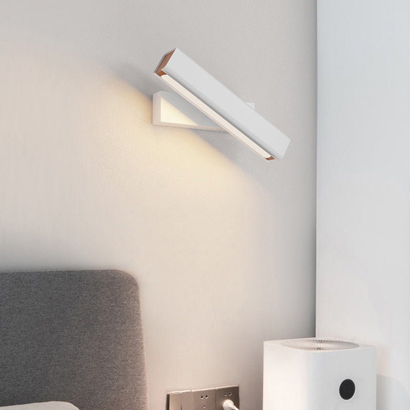 Heri Modern Rectangles Rotatable Wall Lamp, Black/White-Neutral Decor