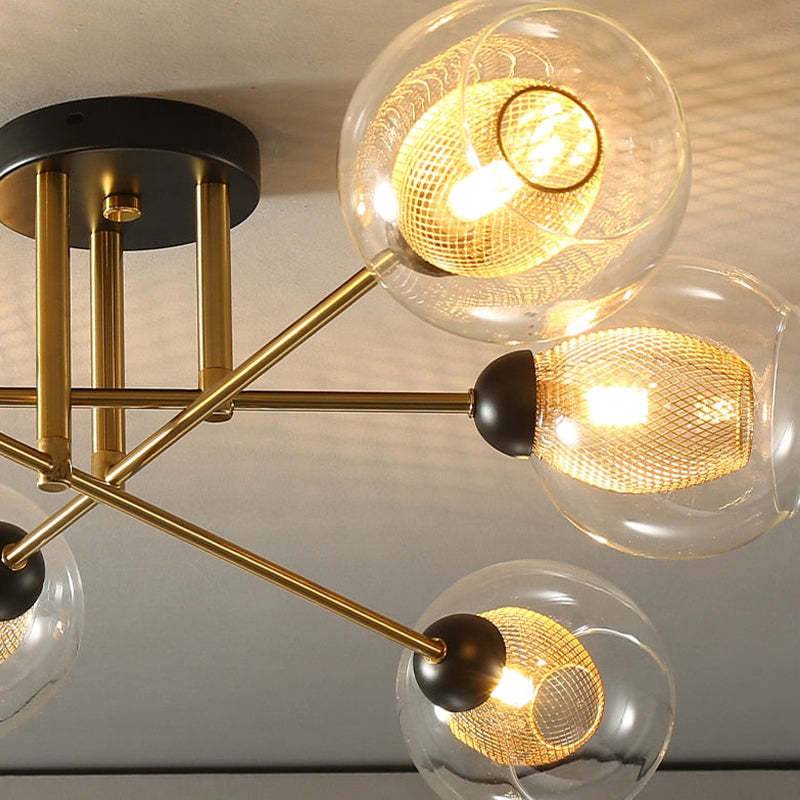 Zovokil Industrial Glass Globe Chandelier LED, 6 Style