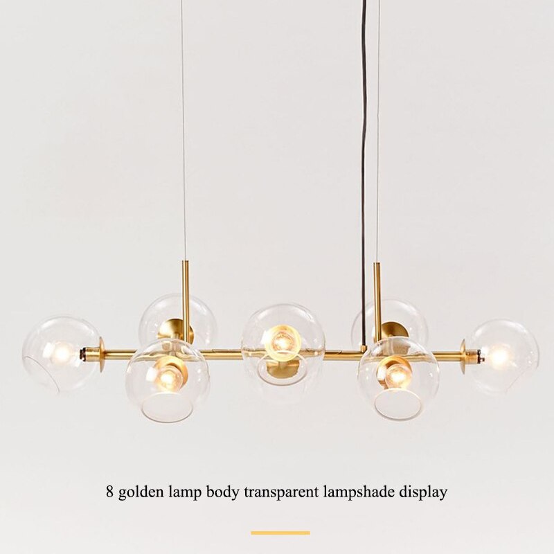 Copates Modern Glass Globe Bubble Pendant Light Black/Gold