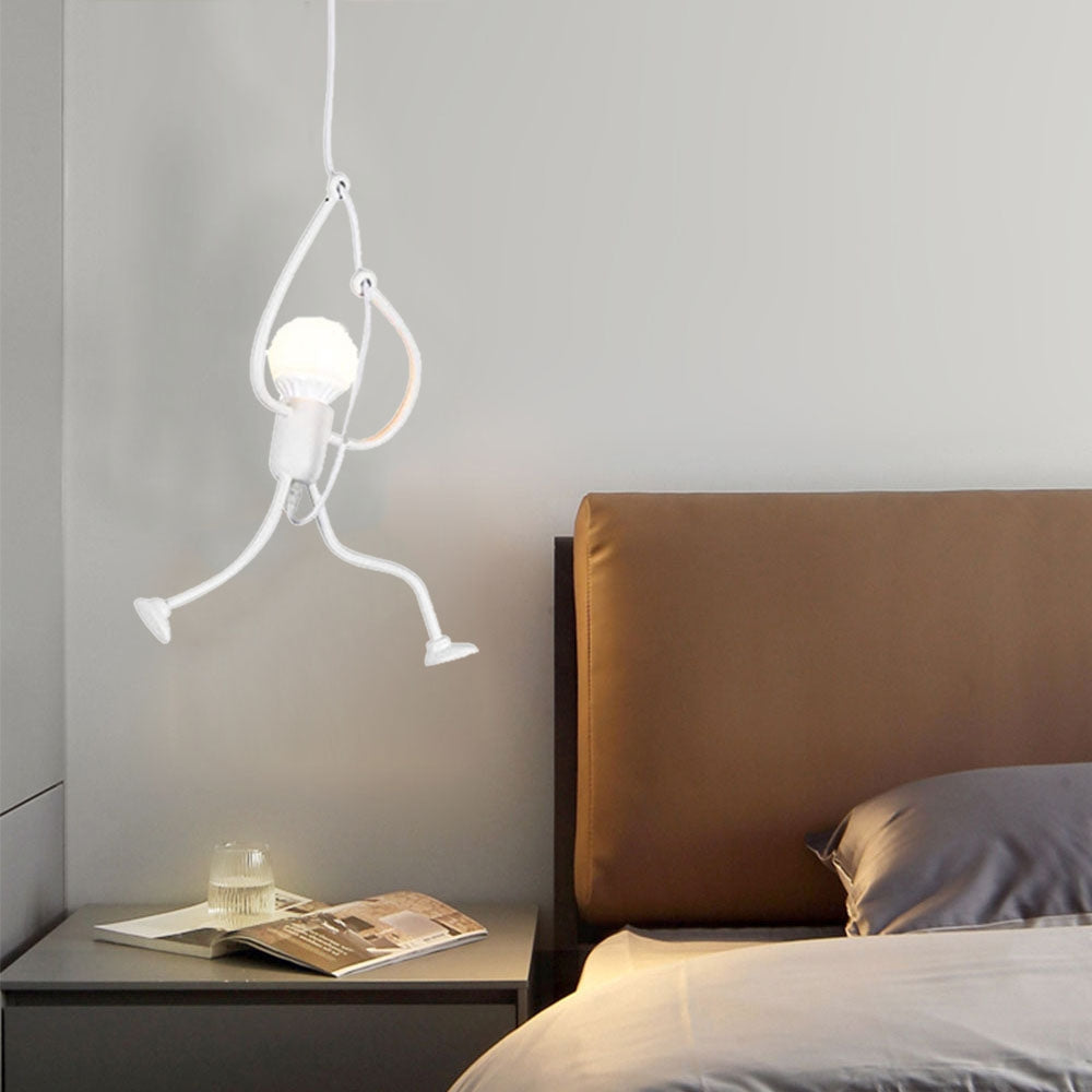 Esi Retro Modern Iron Man Pendant Light, Black-Neutral Decor