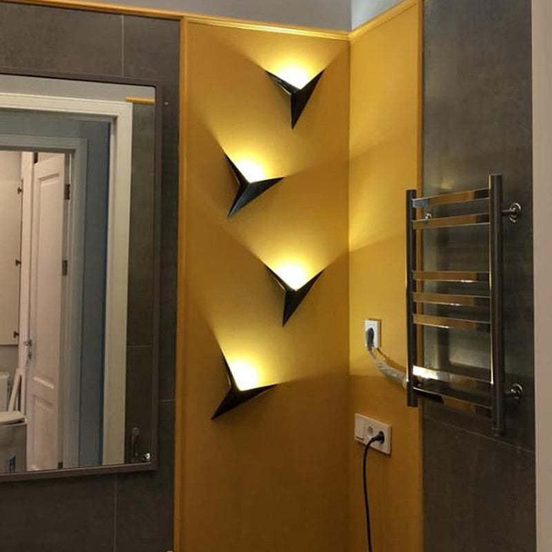 Meri Modern LED Wall lamps for Bedroom, Triangle-Neutral Decor