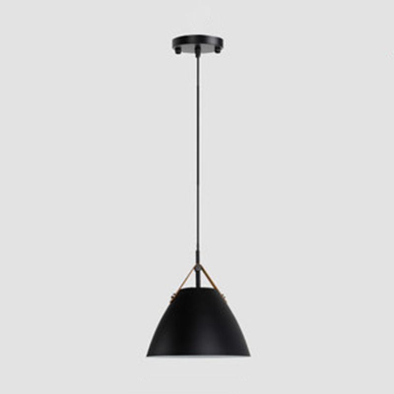 Gesituk Modern Frisbee Shaped Metal Pendant Light, Black/White